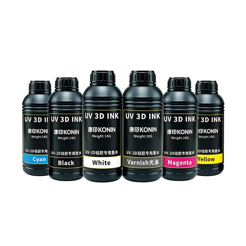 KONIN UV 3D Silicone Ink (CMYK+W+G)