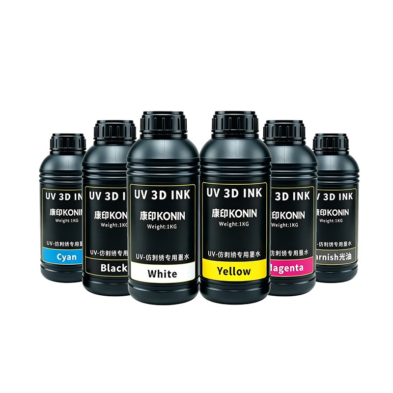 KONIN UV Simulated Embroidery Ink (CMYK+W+G)